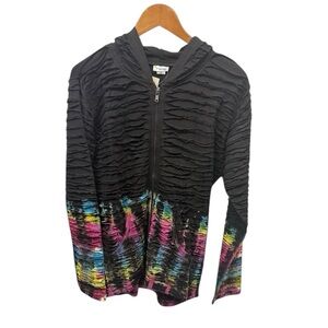 Medium Tye-Dye Hoodie. NJ1006.   BL/RD 3.